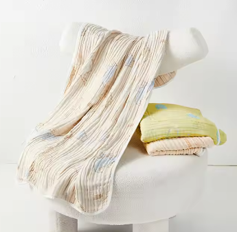 Super Soft 6-layer 100% Organic bamboo/Organic Cotton Newborn Baby Blanket