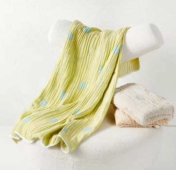 Super Soft 6-layer 100% Organic bamboo/Organic Cotton Newborn Baby Blanket